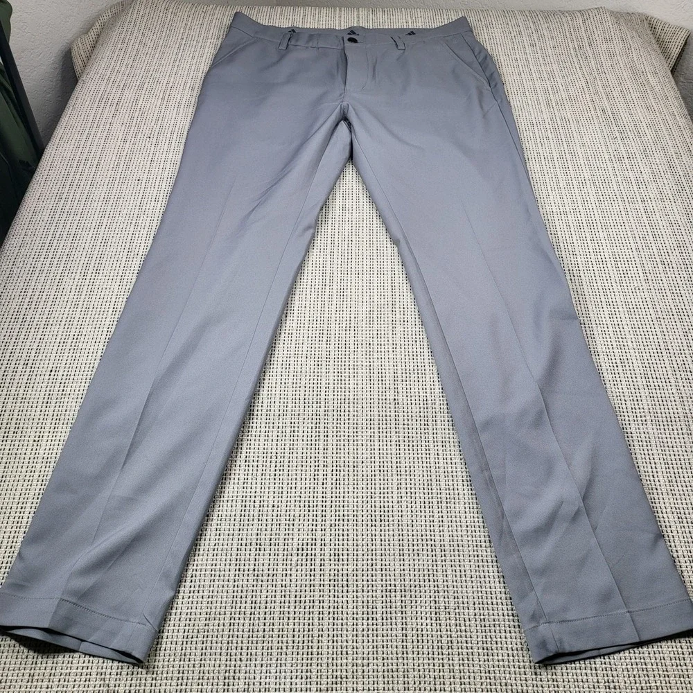 Adidas Golf‎ Pants Mens 34x32 Gray Lightweight Performance Chino Khakis Pockets